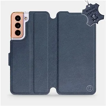 Flip pouzdro na mobil Samsung Galaxy S21 5G - Modré - kožené -   Blue Leather (5903516617036)