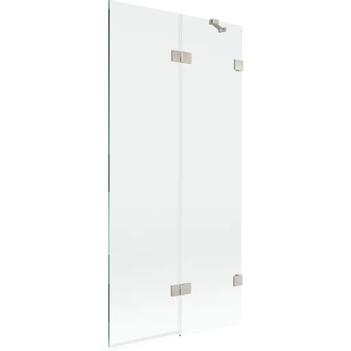 MEXEN/S Lunar vanová zástěna 2-křídlová pravá 90 x 150, transparent, nikl kartáčovaný 897-090-100-97-00-P