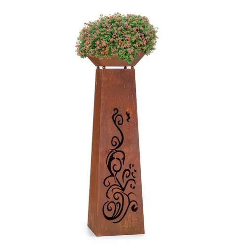 Blumfeldt Květinová věž květináč sloup ohniště ocel rezavý design