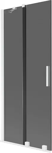 MEXEN/S Velar dvoukřídlá posuvná vanová zástěna 80 x 150, grafit, bílá 896-080-000-41-20