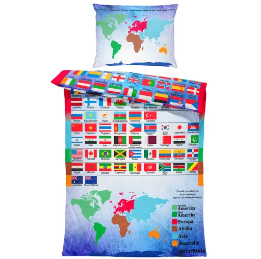 Povlečení Nejdůležitější vlajky (Rozměr : 1x140/200 + 1x90/70)