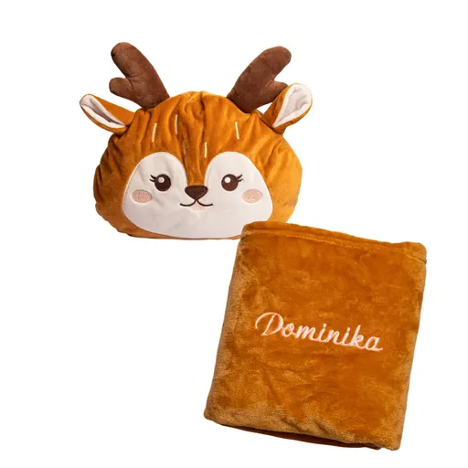 Plyšový polštářek 2v1 Sobík s výšivkou