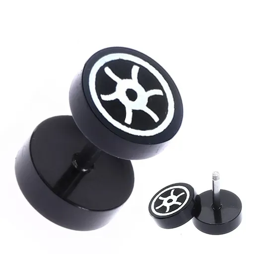 Falešný akrylový piercing do ucha se sluníčkem