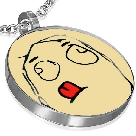 Přívěsek z oceli MEME FACE - CONCENTRATED