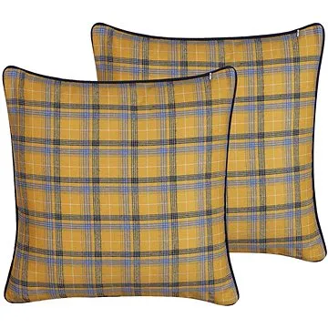 BELIANI, Sada 2 polštářů s kostkovaným vzorem 45 x 45 vícebarevná DICENTRA, 257235 (beliani_257235)