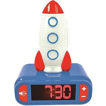 Lexibook Budík s nočním světlem a 3D designem rakety a zvukovými efekty (3380743090191)