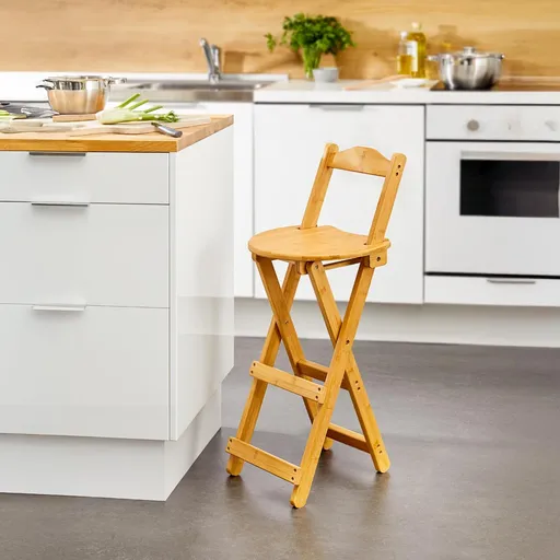 Die moderne Hausfrau Bambusová barová židle, skládací