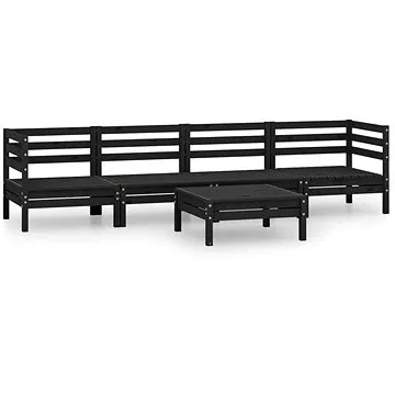 5dílná zahradní sedací souprava černá masivní borovice, 3082511 (3082511)