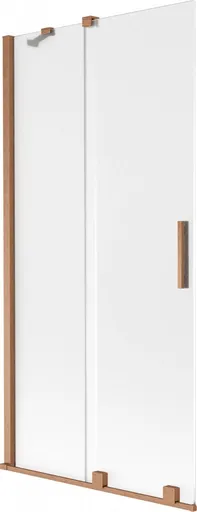 MEXEN/S Velar dvoukřídlá posuvná vanová zástěna 90 x 150, dekor, měď kartáčovaná 896-090-000-31-65