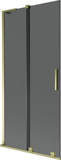 MEXEN/S Velar L dvoukřídlá posuvná vanová zástěna 90 x 150, grafit, zlatá 896-090-003-41-50