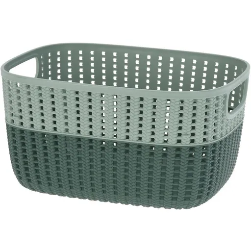 Plastový košík Duo, zelená, 28,6 x 21,8 x 15,1 cm