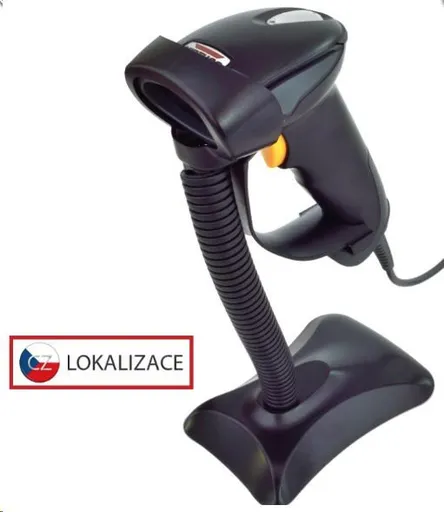 Virtuos CCD čtečka HT-310A s dlouhým dosahem, USB (klávesnice/RS232), stojánek, černá