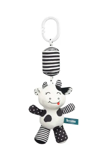 SENSILLO Závěsná hračka nejen do kočárku BLACK&WHITE - Kravička