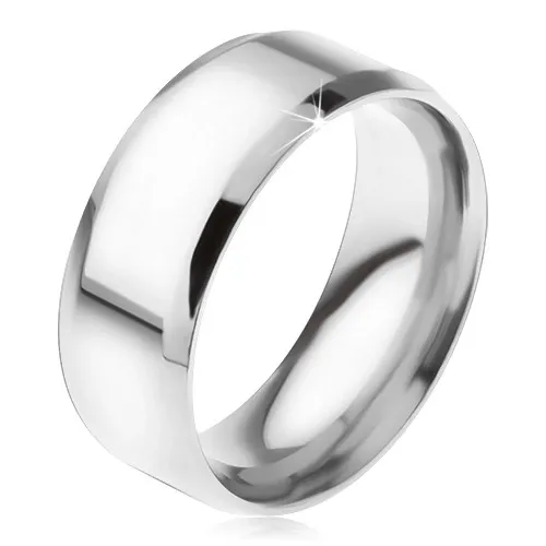 Obroučka z chirurgické oceli, lesklý hladký povrch, šikmé okraje - Velikost: 56