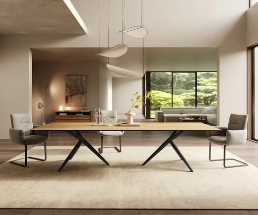 Jídelní stůl Edge 300x100 keramický Laminam® Sabbia dub barevný