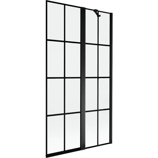 MEXEN MIST vanová zástěna 100x150 cm 6mm f+s, černá, dekor, pravá 8A9-100-011-70-77-P