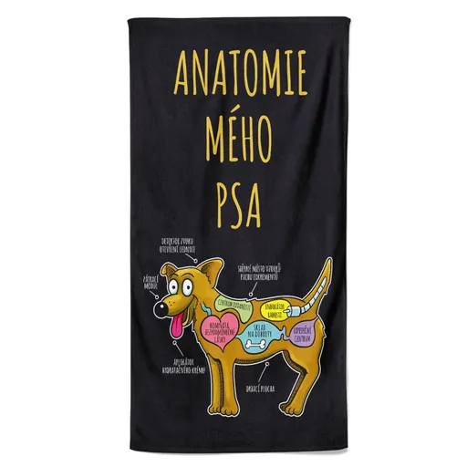 Osuška Anatomie mého psa (Velikost osušky: 70x140cm)
