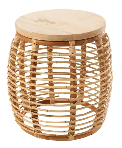 Přírodní ratanový odkládací stolek Ana Rattan Natural - Ø 40*48 cm J-Line by Jolipa