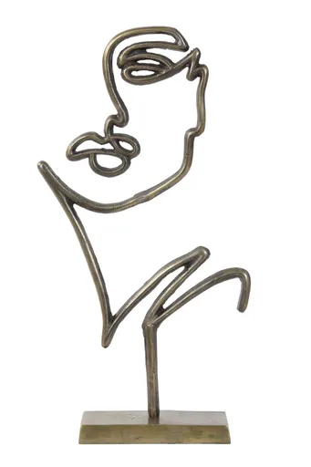 Bronzová stolní dekorace ve tvaru obličeje Face antique bronze - 48*26*8 cm Light & Living