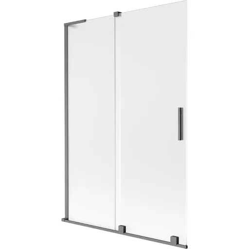 MEXEN/S Velar L dvoukřídlá posuvná vanová zástěna 120 x 150, dekor, grafit kartáčovaná 896-120-003-31-66