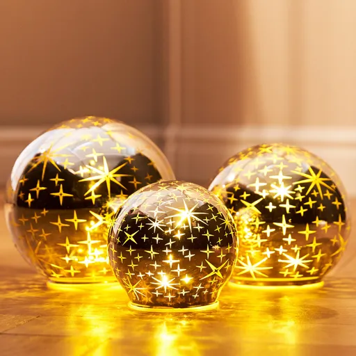 3 LED světelné koule Hvězdy