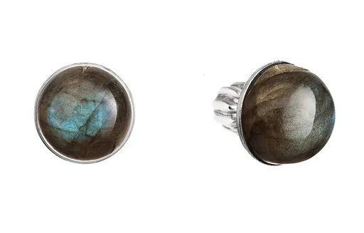 Evolution Group - Pavona Stříbrné náušnice pecky s pravým labradoritem 11491.3