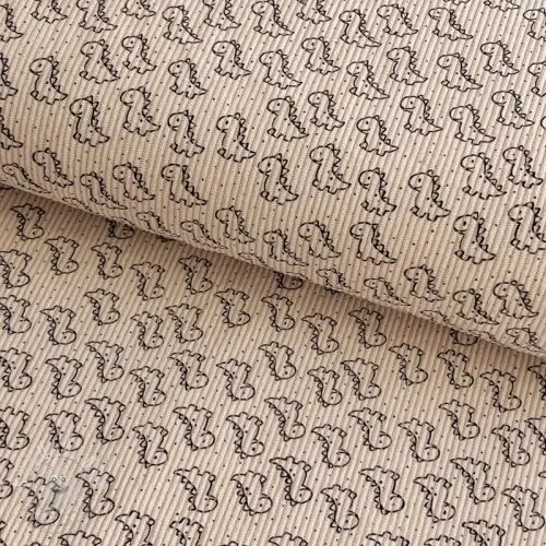 Manšestr STRETCH Little dino light sand