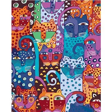 Diamondi - Diamantové malování - DIVOKÉ KOČKY, 40x50 cm, bez rámu a bez vypnutí plátna (602115A)