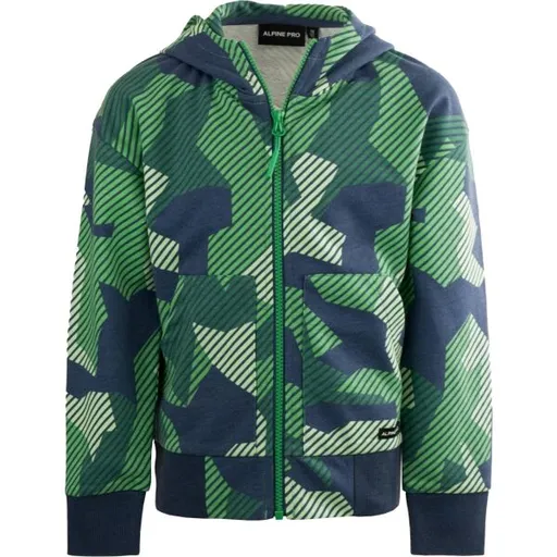 ALPINE PRO BORCO Dětská mikina, zelená, velikost 128-134