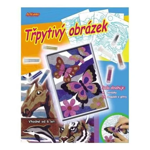 Creatoys Třpytivý obrázek 4 ks v krabici