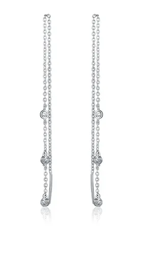 JVD Dlouhé stříbrné náušnice se zirkony SVLE2316X61BI00