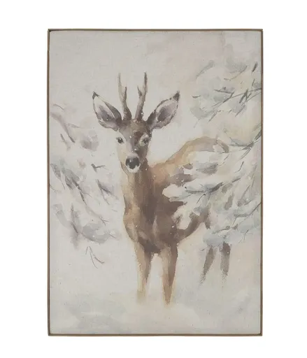 Nástěnná mapa srnec na plátně Deer - 53*3,5*77 cm Chic Antique