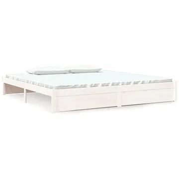 Rám postele bílý masivní dřevo 200 × 200 cm, 814970 (814970)