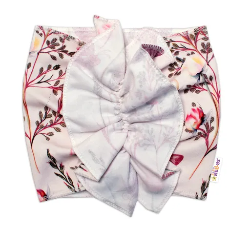Baby Nellys Dětská čelenka Turban Motýlci, růžová vel.  12-24 m