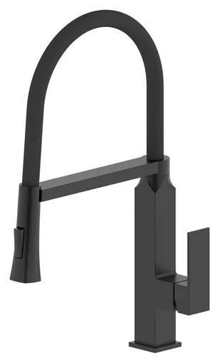 SAPHO MAYA stojánková dřezová baterie se sprškou, černá mat MA780B