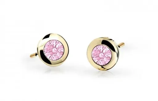 Cutie Jewellery Zlaté dětské náušnice C1537-30-X-1 růžová