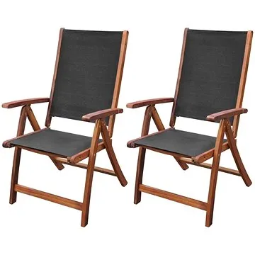 Skládací zahradní židle 2 ks masivní akácie a textilen 41747 (41747)