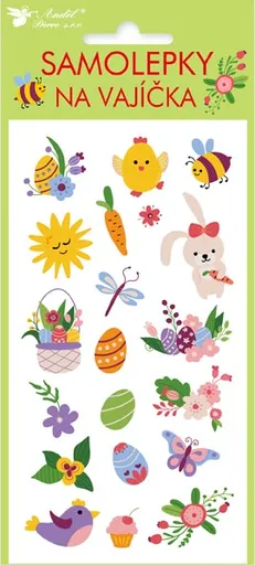 Velikonoční samolepky na vajíčka 7904 gelové 9 x 19 cm