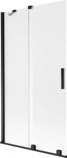 MEXEN/S Velar dvoukřídlá posuvná vanová zástěna 100 x 150, dekor, černá 896-100-000-31-70