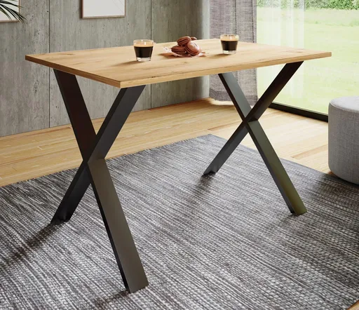 VCM Jídelní stůl Xona 110x80 X-nohy, dub medový