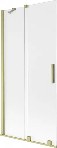 MEXEN/S Velar dvoukřídlá posuvná vanová zástěna 90 x 150, dekor, zlatá kartáčovaná 896-090-000-31-55