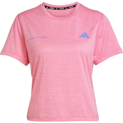 adidas OWN THE RUN MELANGE TEE W Dámské běžecké tričko, růžová, velikost