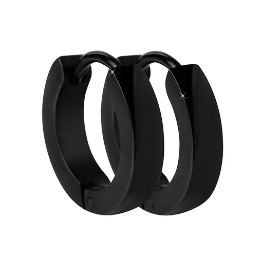 Troli Černé ocelové náušnice kroužky