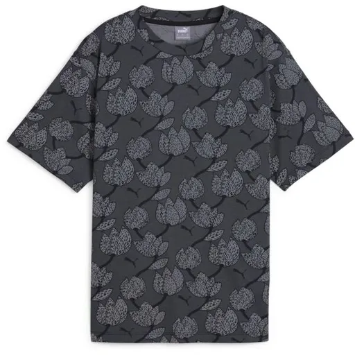 Puma ESSENTIALS + BLOSSOM AOP TEE Dámské triko, tmavě šedá, velikost