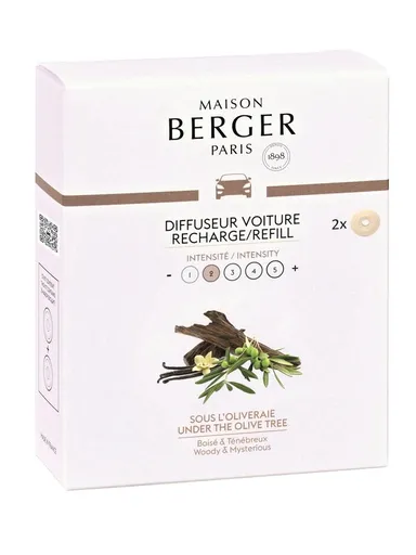 Maison Berger Paris Náhradní náplň do difuzéru do auta Olive Tree (Car Diffuser Recharge/Refill) 2 ks
