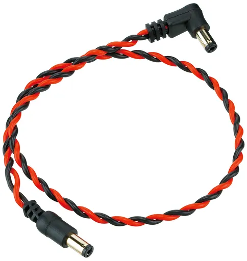Ibanez Twisted DC Cable Black & Neon Red, Length: 16" Straight & Angle