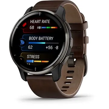 Garmin Venu 2 Plus Slate/ Brown Leather Band (010-02496-15)