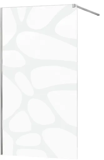 MEXEN/S KIOTO Sprchová zástěna WALK-IN 120x200 cm 8 mm, chrom, bílý vzor 800-120-101-01-97