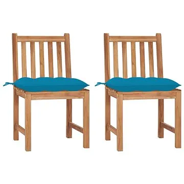 SHUMEE Židle zahradní s poduškami, teak 3062935 - 2ks v balení (3062935)