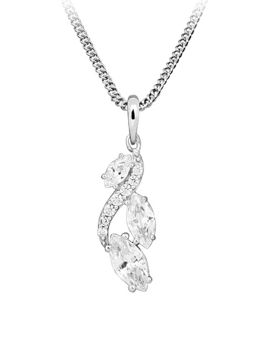 Silver Cat Stříbrný náhrdelník s kubickými zirkony Classics SC594 (řetízek, přívěsek)